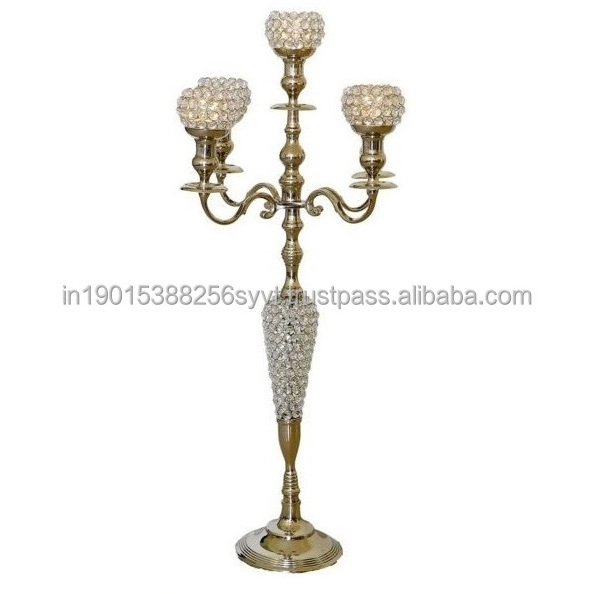 Candelabra Hot Selling Metal White Powder Coated Royal Finished Handcrafted Decorative Candelabra