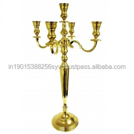 Candelabra Hot Selling Metal White Powder Coated Royal Finished Handcrafted Decorative Candelabra