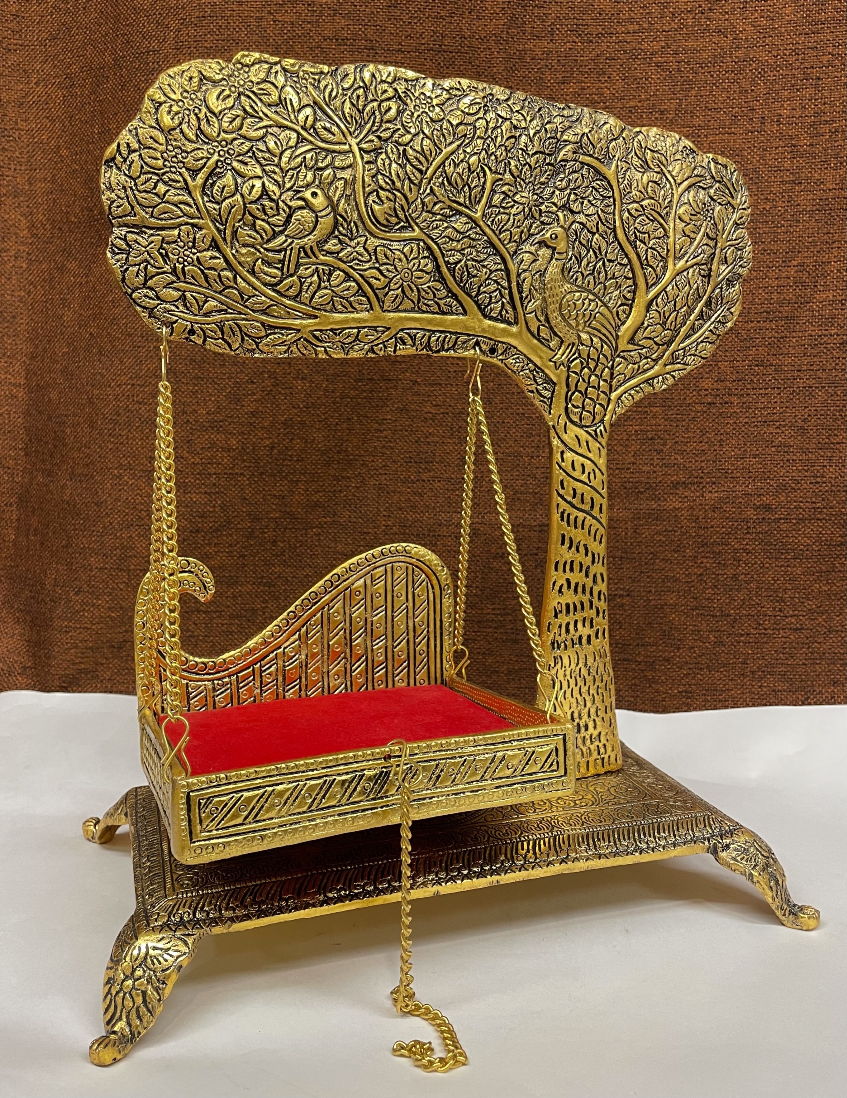 Best quality Handmade Gold Plated Tree Jhoola Indian Swing 14 Inch For Decoration And Gifting