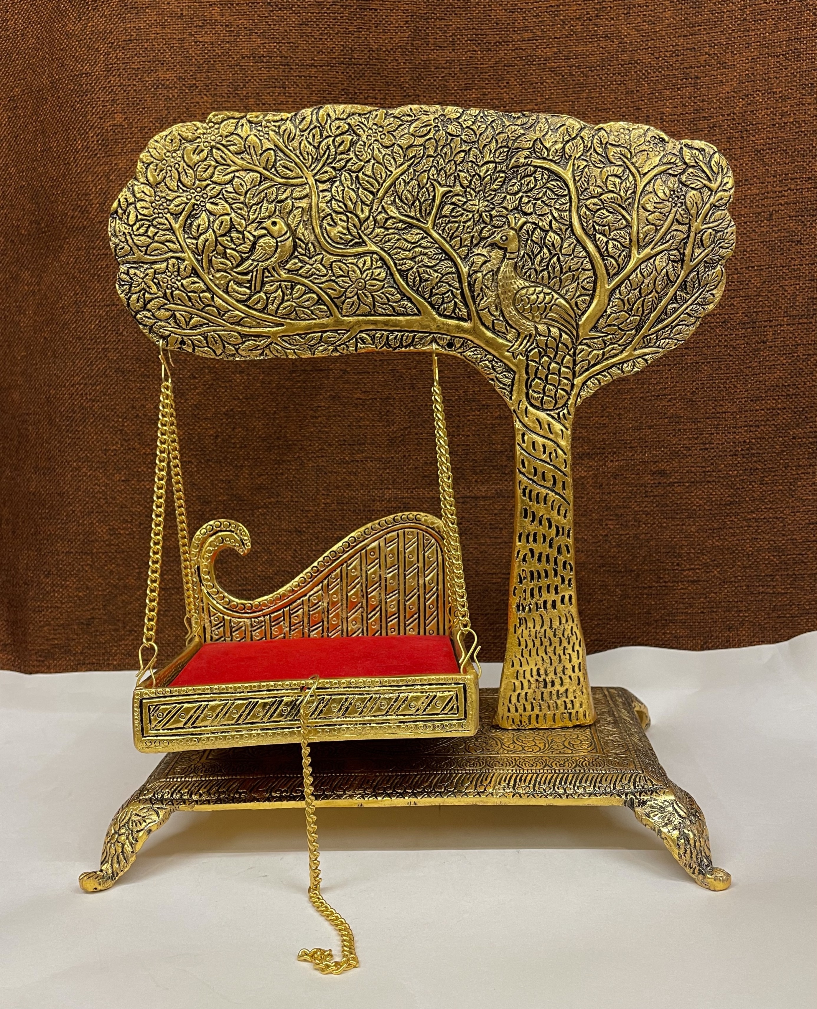 Best quality Handmade Gold Plated Tree Jhoola Indian Swing 14 Inch For Decoration And Gifting