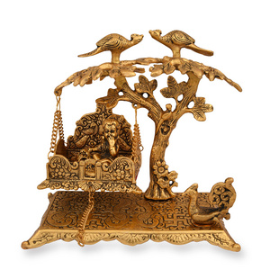 Metal Krishna Swing Jhula Laddu Gopal Jhula for Home Mandir and Office handmade Bal Gopala Jhula