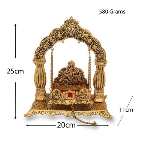 Krishna Bal Gopal Jhula for laddu Gopal Metal Swing for Hindu God Lord Krishna for Janmashtami Palna for Home Temple mandir