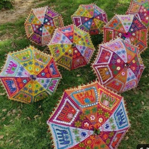 Indian Wedding Umbrella Handmade Umbrella Decorations Vintage Parasols Cotton Umbrellas