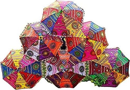 Handmade Embroidery Work Indian Umbrella For Wedding Decoration Hanging Indian Wedding Umbrella Handmade Umbrella Decorations Vi