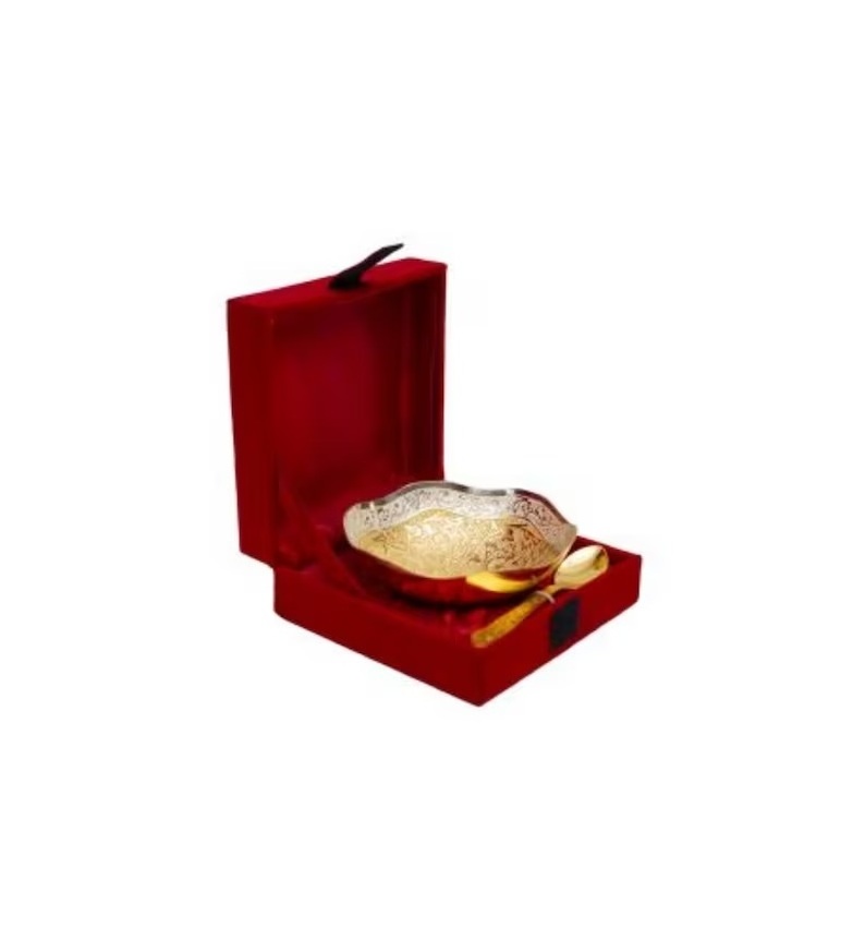 High Quality Handcrafted German Silver Gold Bowl A Timeless Gift for Any Occasion Red Velvet Box Anniversary Gift Bowl