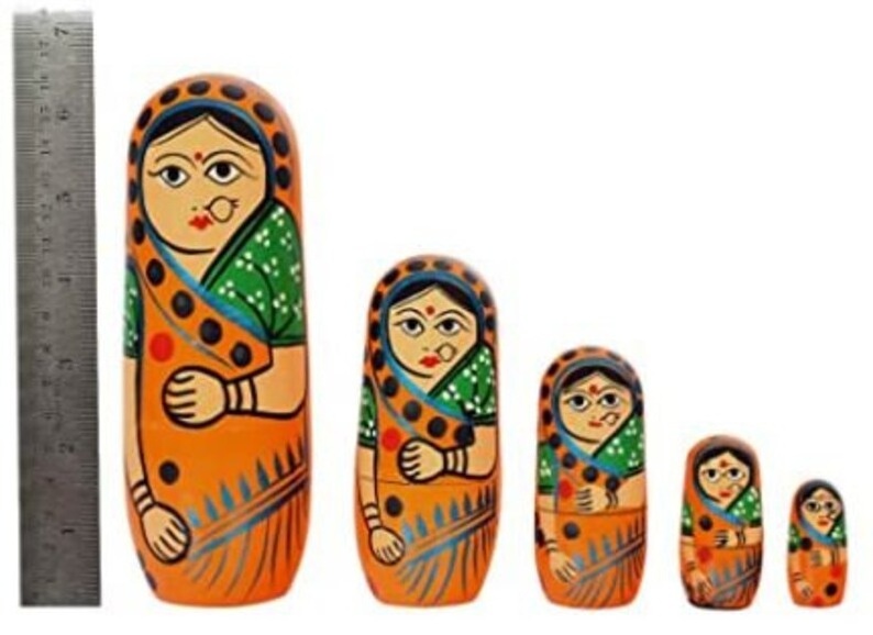 Showpiece Wooden Doll Miniature Set  Rajasthani Art Wooden Statue Indian Handicraft Statue