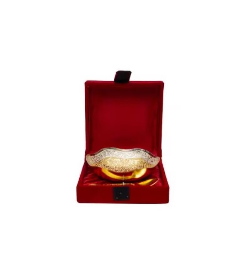 High Quality Handcrafted German Silver Gold Bowl A Timeless Gift for Any Occasion Red Velvet Box Anniversary Gift Bowl