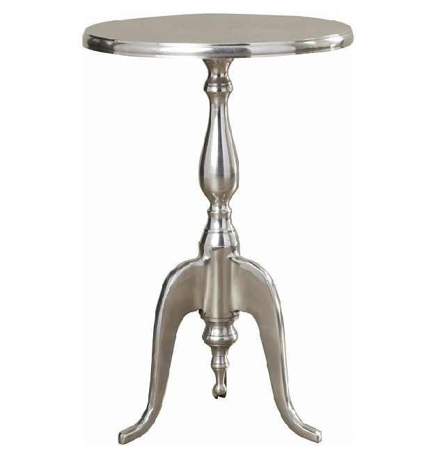 Luxury Modern Dining Table Round Shape For News Paper Magazines Files & Documents Side Table Silver Plated High Quality Cafe Use