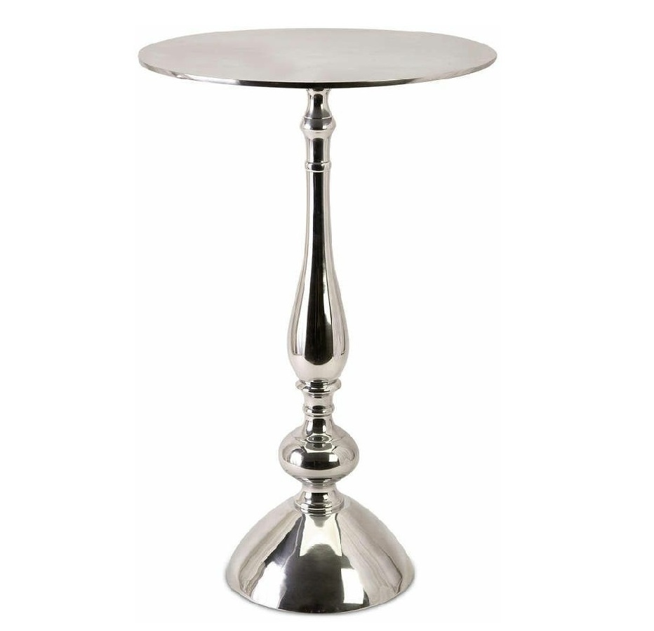 Luxury Modern Dining Table Round Shape For News Paper Magazines Files & Documents Side Table Silver Plated High Quality Cafe Use