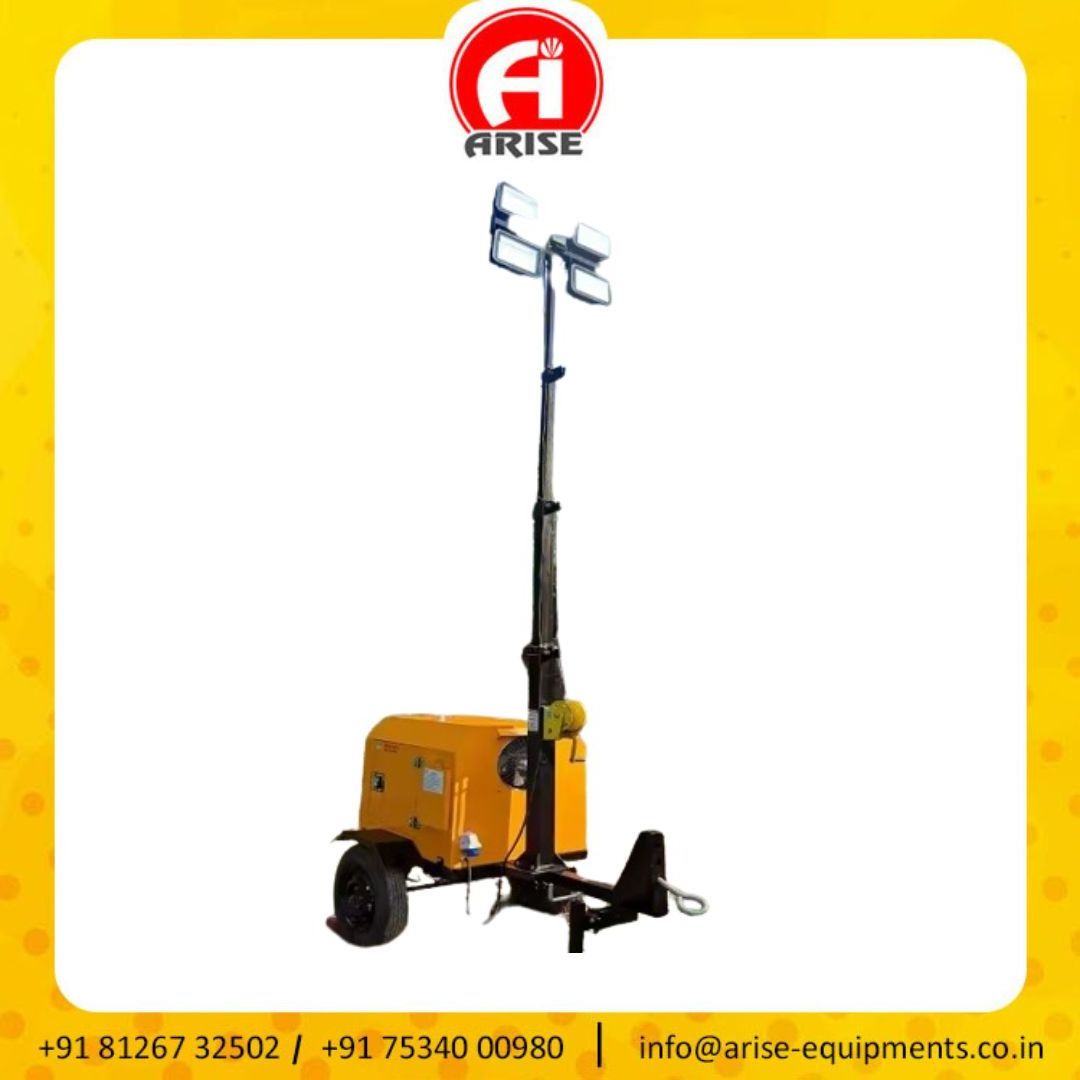 Efficient 3 kVA Mobile Light Tower Generators with 5-Meter Reach Compact and Portable Illumination for Any Job Site