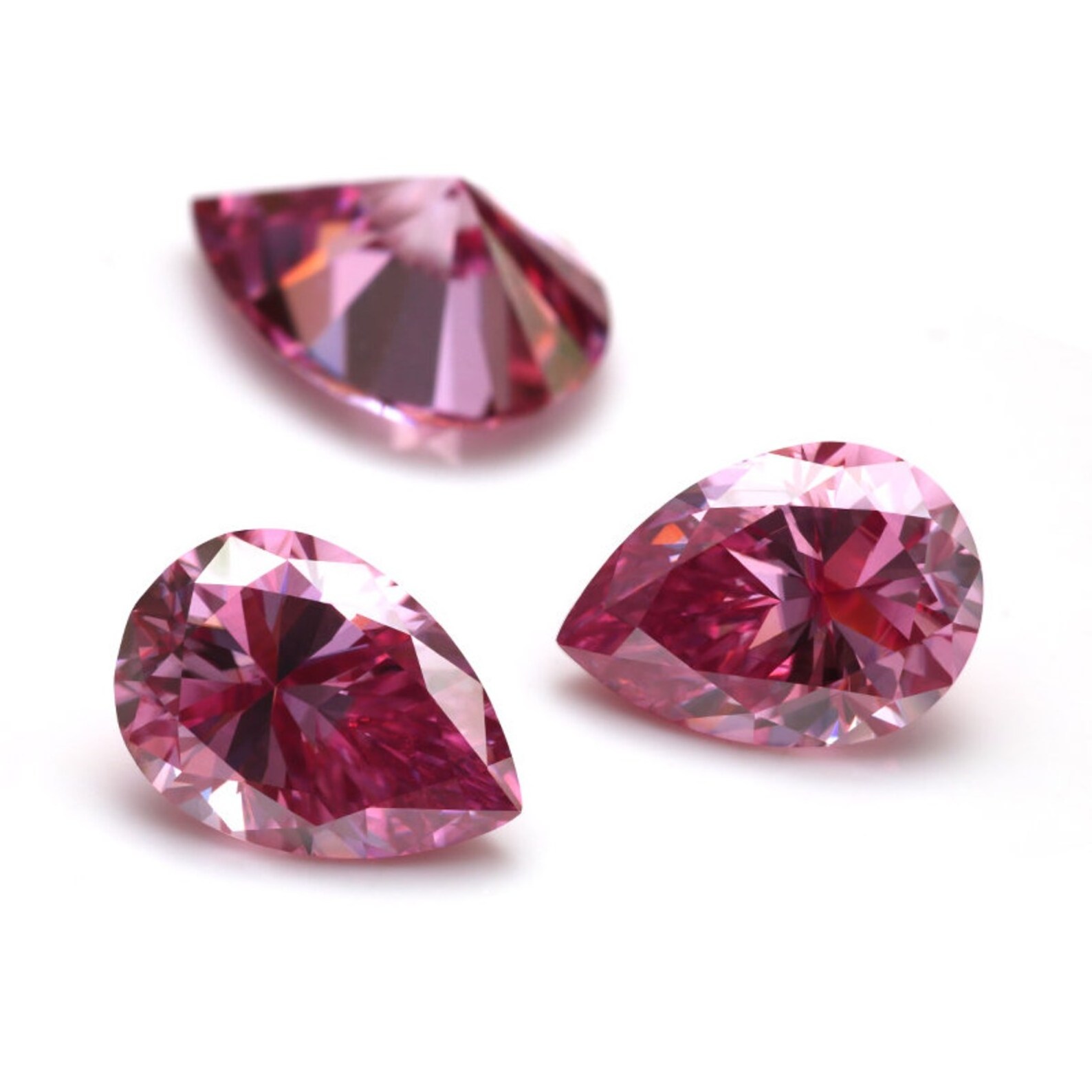 Pink Pear Shape Loose Moissanite VVS Clarity GRA Certified  Pear Pink Moissanite Fancy Moissanite For Jewelry