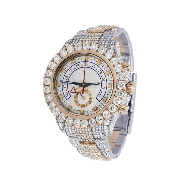 2023 hip hop top brand luxury iced out watch 18k gold plated vvs moissanite diamond watch moissanite watch for men