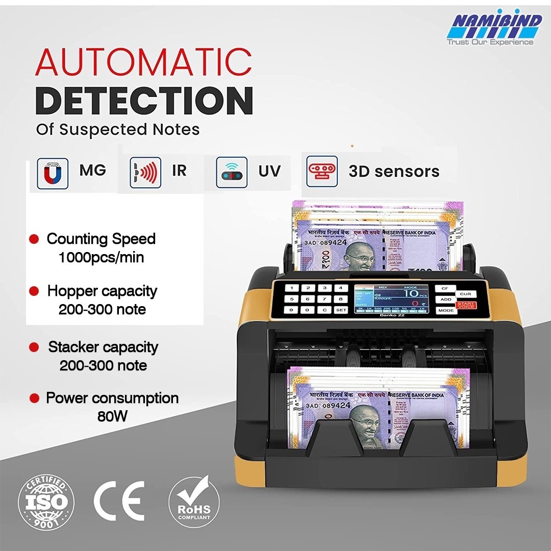 Professional Money Counting Machine USD INR EURO Value Mix Banknote Sorting Currency Bill Sorter Counter Detector Machine