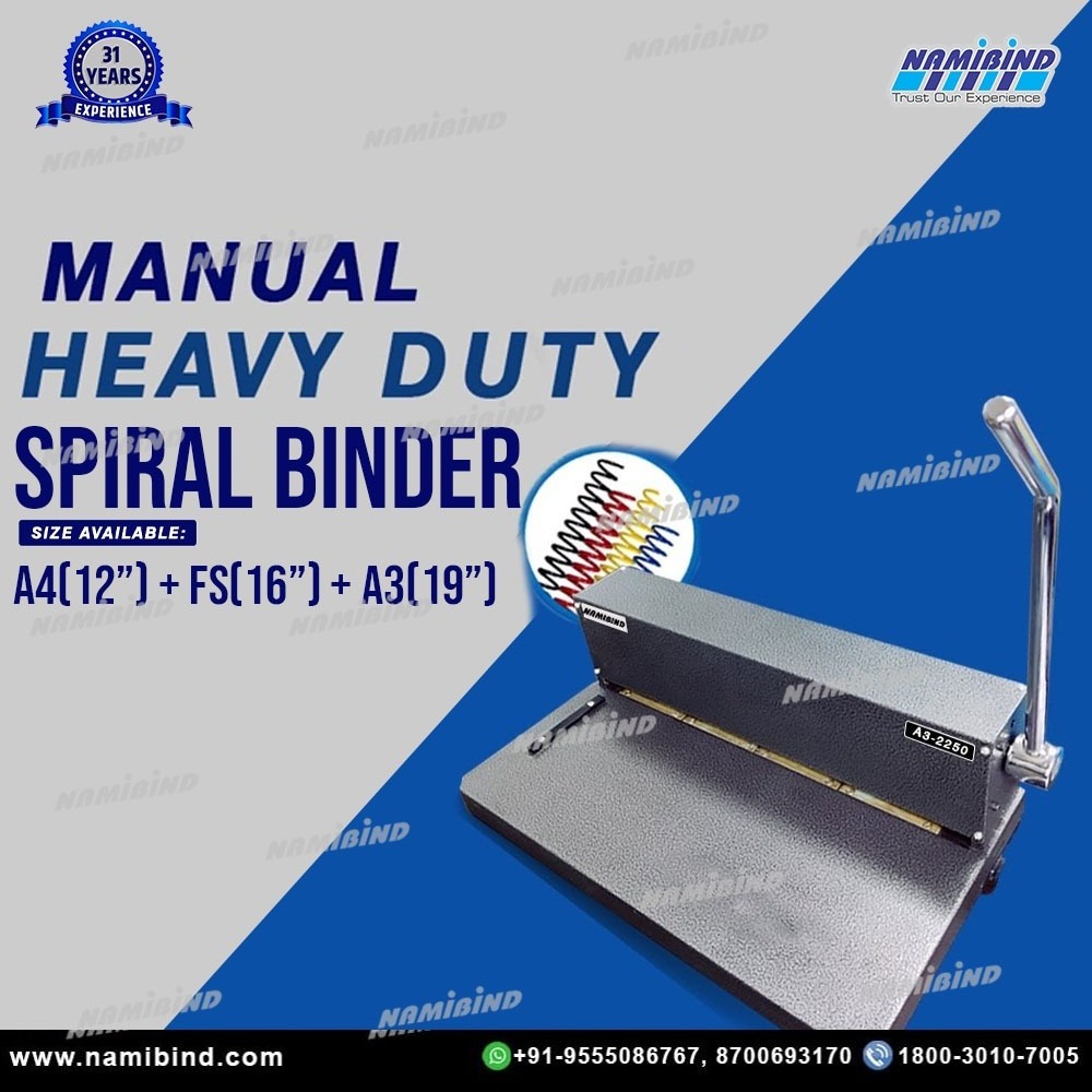 Heavy Duty Spiral Binder Used by Manufacturers of Calendars Books and Dairy and Many More from Indian Exporter