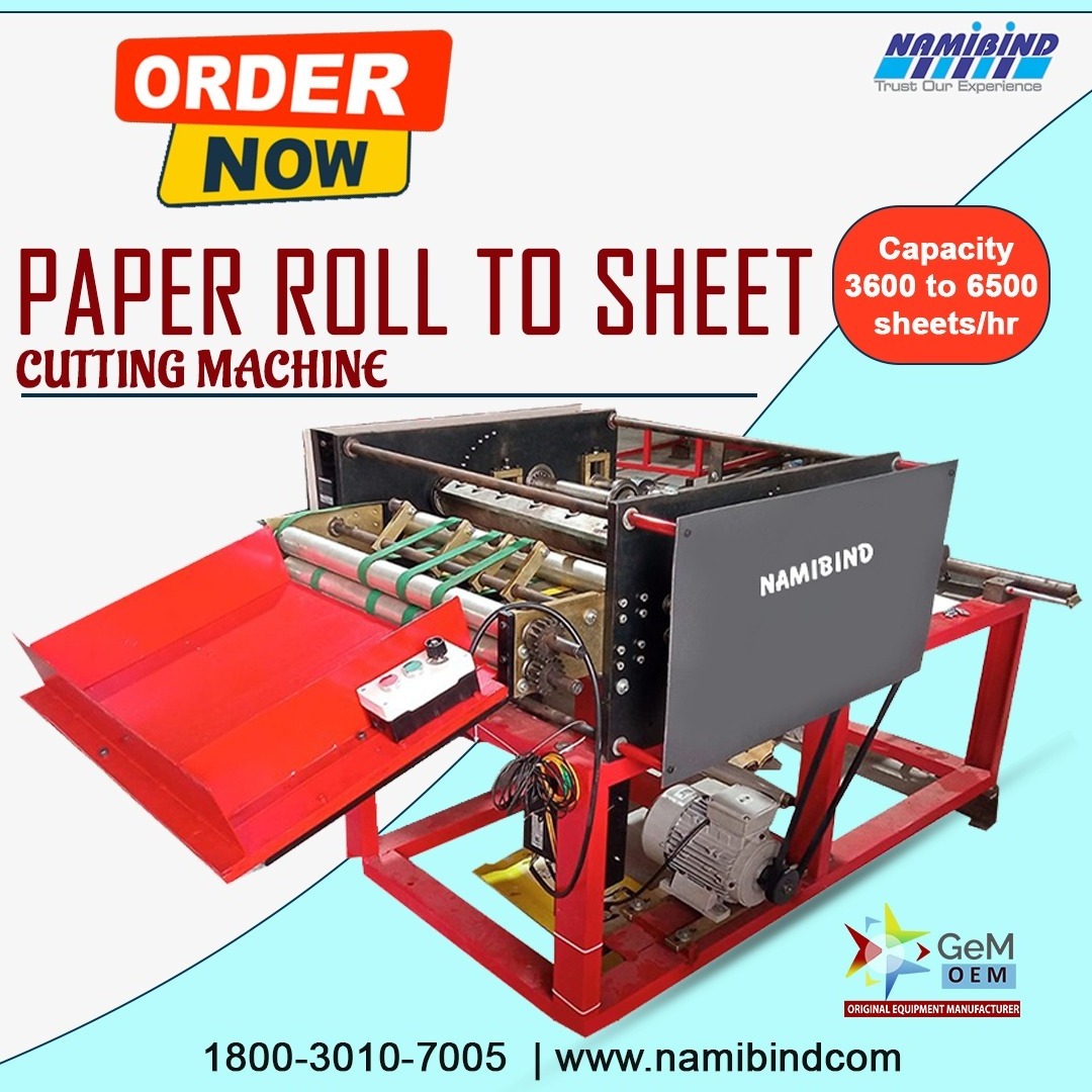 Copier Paper Reel To Sheet Cutting Machine with Digital Counting system Available at Low Price from Indian Manufacturer