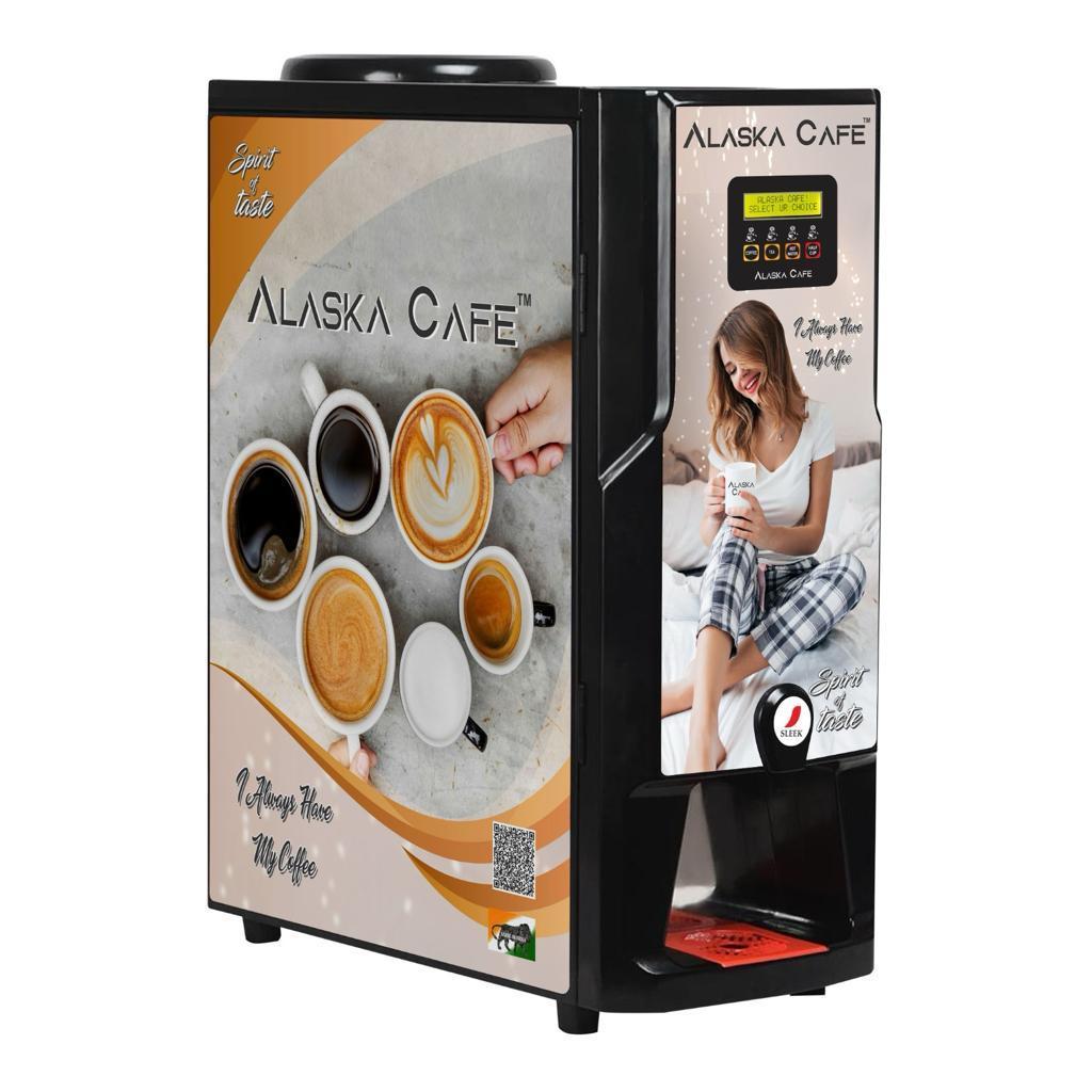 Top Selling Alaska Cafe 2 Lane Coffee Vending Machine with sleek and stylish design from Indian Manufacturer