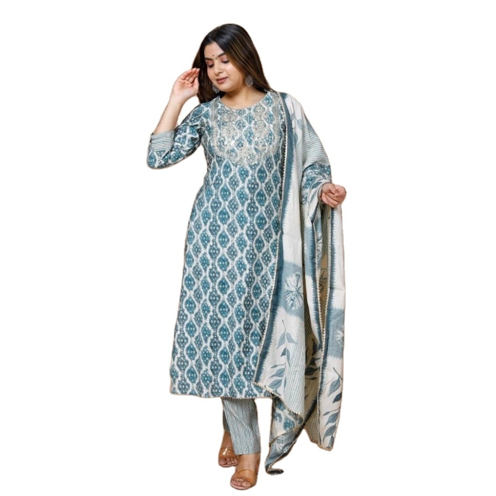 Latest Exclusive Designer Blue Floral Printed Salwar Kameez For Women By Indian Exporter Manufacturer 2023