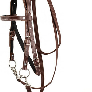 Leather Horse Bridle, Adjustable Western Brow band Bridles for Horses with Bits and Detachable Reins (S (Below 1.2 Meters), Red)