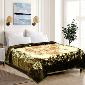 superior quality mink raschel blankets for winter custom printed raschel mink polyester blankets