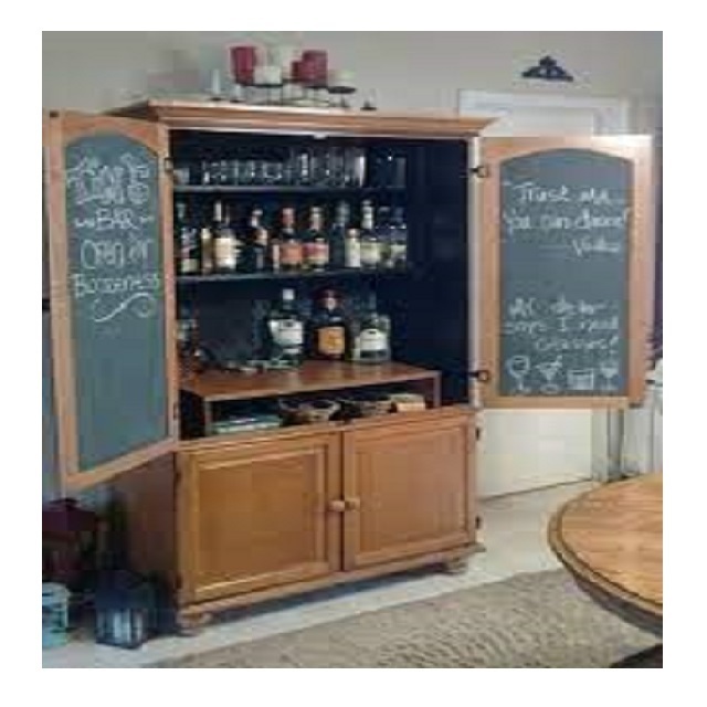 Aperol Spritz Hydraulic Bar Cabinet Solid wood corner living room bar wine rack cabinet with movable castors