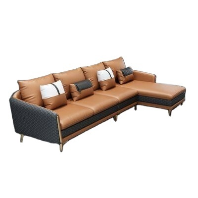 Latest Design Full Leather Luxury Living Room Sofa Furniture Set