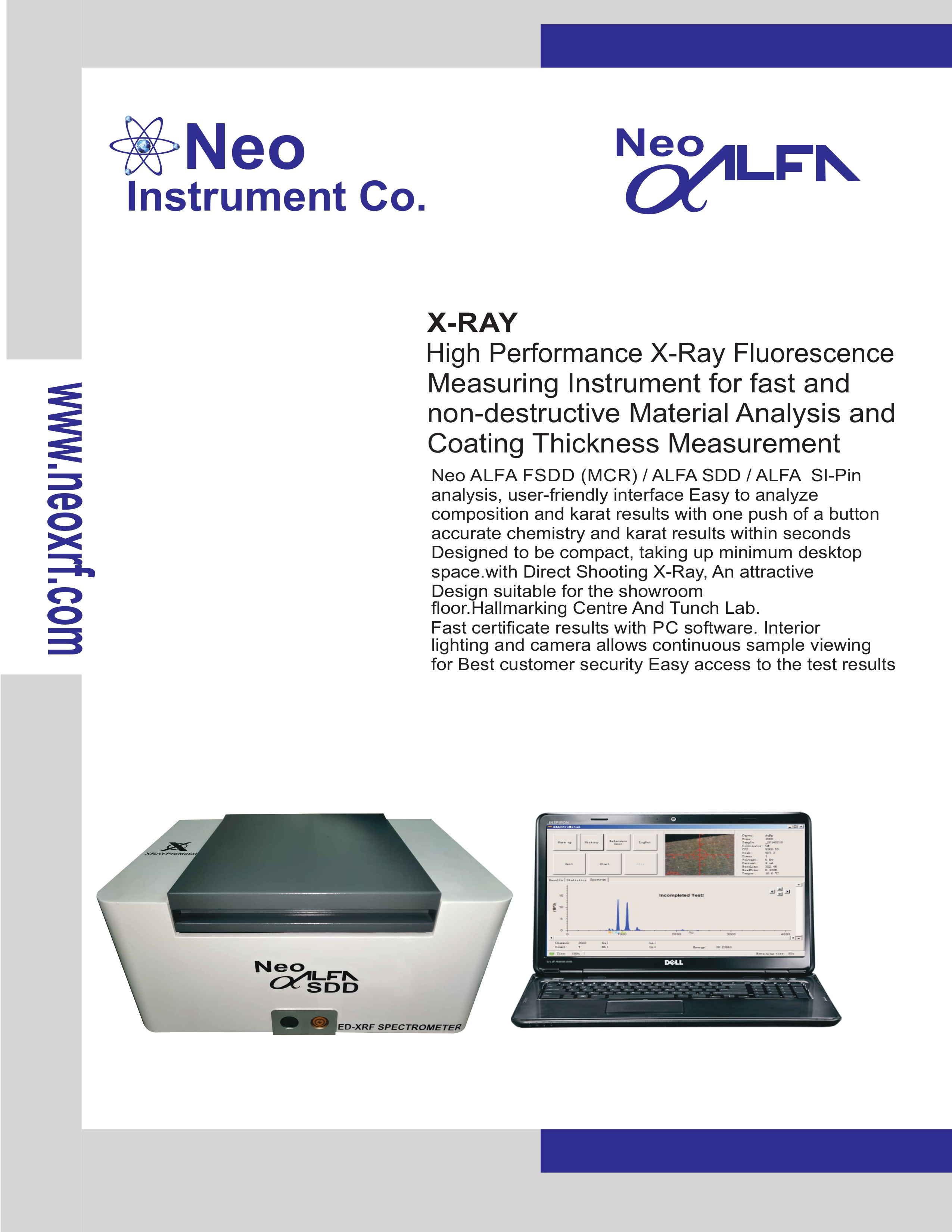 SDD Gold testing xrf  machine Analyzer Desktop X-ray Fluorescence Spectrometer XRF for gold &silver  Analysis Analyzer GOL