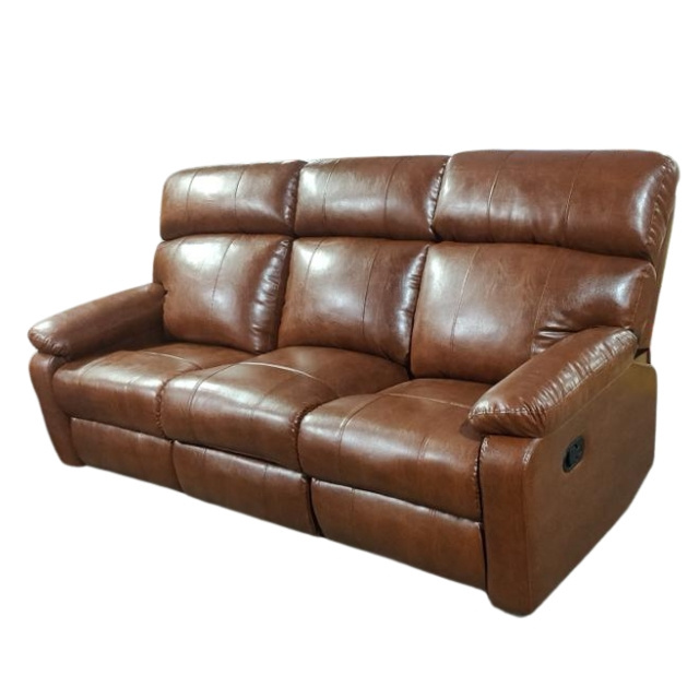 Furniture Manual Motion Recliner Sofa Set Reclinable 3 2 1 Seater Genuine Leather Loveseat For Living Room