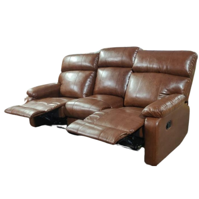 Furniture Manual Motion Recliner Sofa Set Reclinable 3 2 1 Seater Genuine Leather Loveseat For Living Room