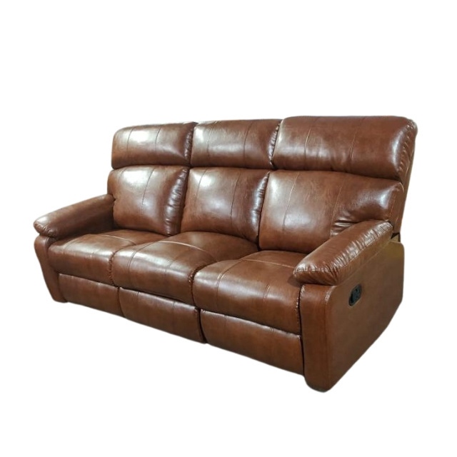 Furniture Manual Motion Recliner Sofa Set Reclinable 3 2 1 Seater Genuine Leather Loveseat For Living Room