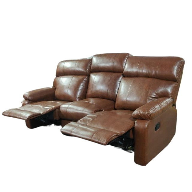 Furniture Manual Motion Recliner Sofa Set Reclinable 3 2 1 Seater Genuine Leather Loveseat For Living Room