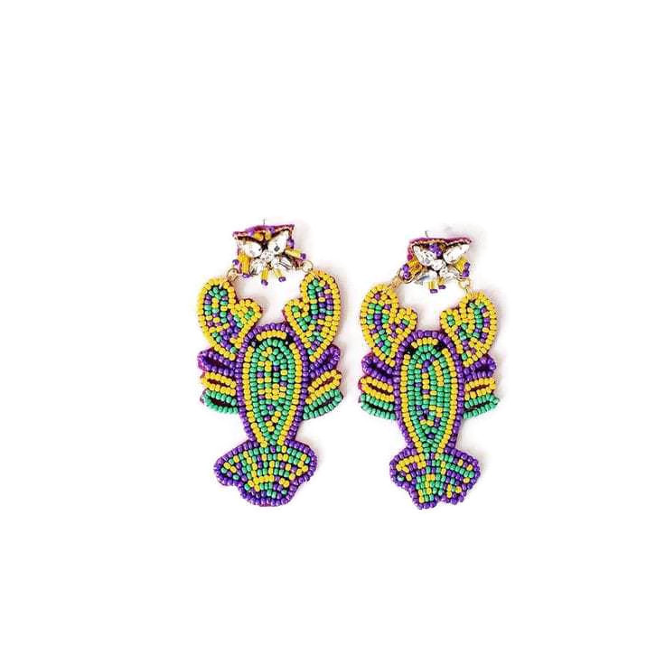 2023 New Mardi Gras Earrings Colorful Leaf Handmade Embroidered Beaded Earrings Three Color Fashion jewelry