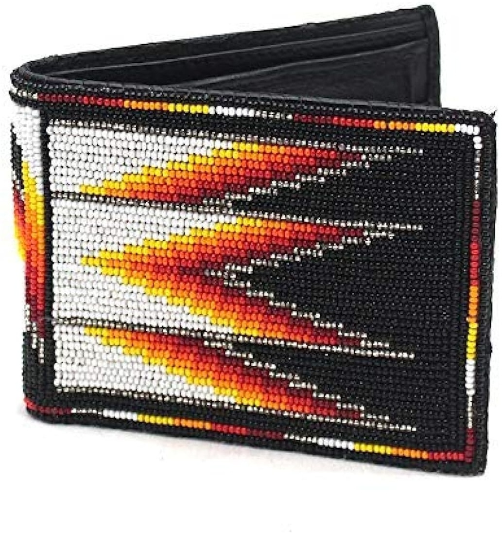 Southwestern Beaded Leather Wallets for Men Bifold Genuine Leather Wallets Gift Western Handmade Unisex OEM Box Bulk Style PCS