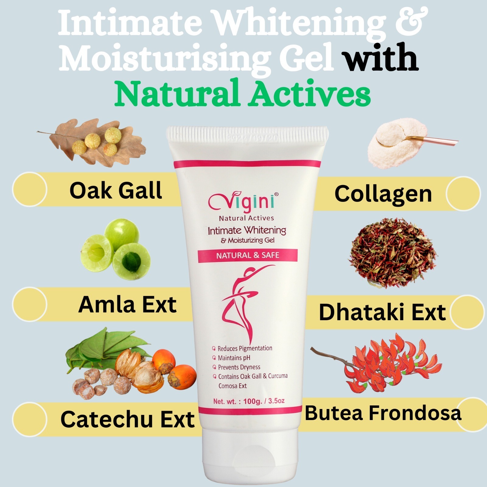 Vigini 100% Natural Intimate Area Private Part Vaginal Vagina Lightening Whitening Gel for Women Removes Dark Sport Skin Care