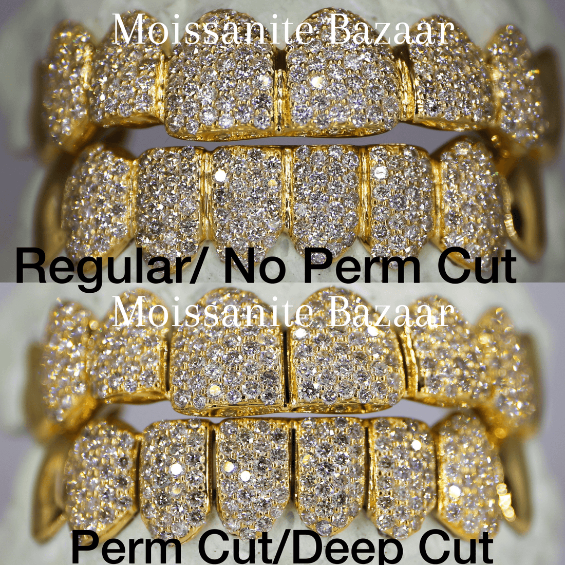 InvisibleSet Princess Cut Diamond Grillz - Natural Sll Quality iced out bussed  downs hip hop jewelry for rappers