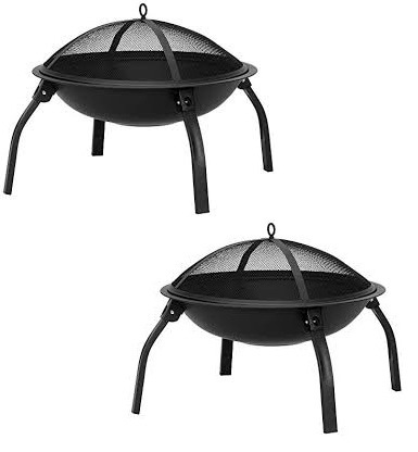 Garden square Steel wood burning 24 In Fire Pit