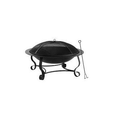 Garden square Steel wood burning 24 In Fire Pit