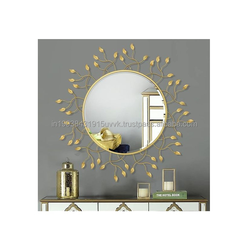 Perfect Selfie Mirror By Amaz Exports Online High Selling Round Frame Amazing Mirror With Metal Border Gold Coated