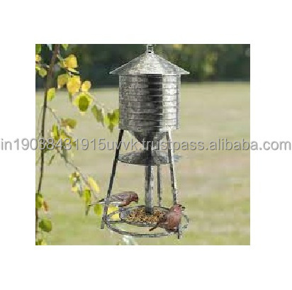 Garden Galvanized Bird Feeder Rustic Birds house Outdoor Garden Decorative Accessories Metal Bird Feeder at Low Prices