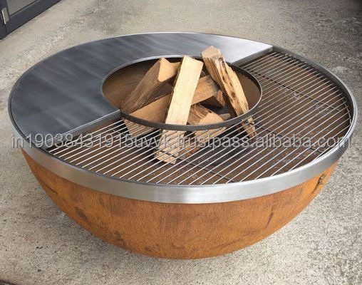 Outdoor Supplies Uses Garden BBQ Grill Fire Pit Metal Fire Pit Kadhai Cooking Accessories For Wedding Celebration Custom Firepit