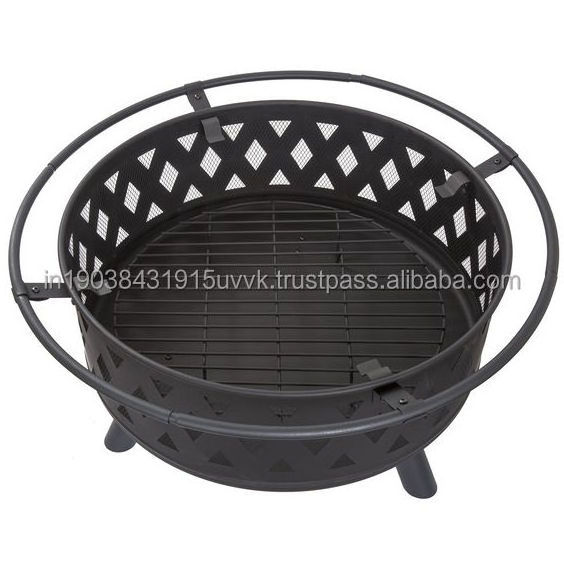 Fine Quality Factory Customized Fire Pit Pot Wood Storage garden Winter Coals Heater Black Matte Coated Decorative Accessory