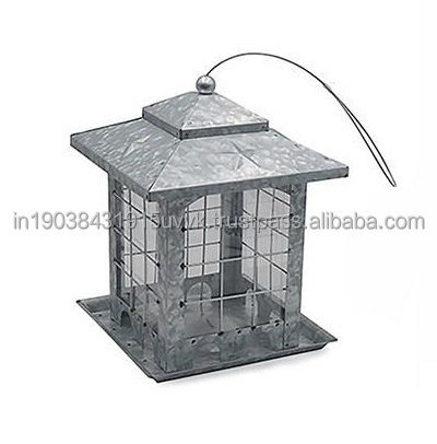 Garden Galvanized Bird Feeder Rustic Birds house Outdoor Garden Decorative Accessories Metal Bird Feeder at Low Prices