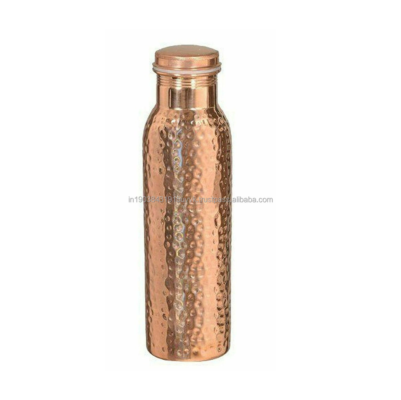 100% Pure Copper Water Bottle Brass Gold plated Metal health Beneficial Drinking water Bottle With LID Super Sell