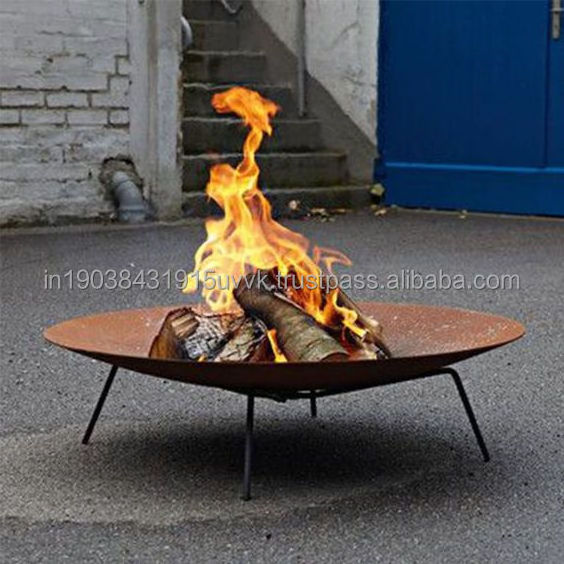 Good quality Handmade Fire Pit Long Lasting Uses Viet Nam Rustic Metal Fire Pit With Abstract Pattern BBQ Grill Fire Pit