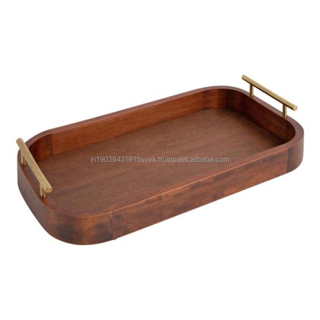 Household Office Useful Water Glass Serving Wooden Tray Supply With Standard Box Packed Super Selling 100% Natural Wood Tray