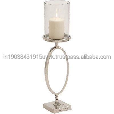 Table Decorative Aluminum Candle holder Date Palm Tree Shape High Polished Silver Metal Unique Pillar Candle Holder For Events