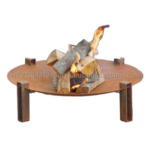 Made In India Top Selling Rustic Corten Steel Fire For BBQ Grill Metal Vintage Design BBQ Grill Custom Fire Pit Wood Stove