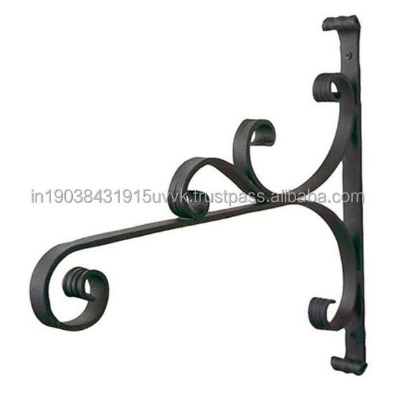 Decorative Design Rustic Iron Wall Hook Top Quality For Outdoor Indoor Use hanging Garden Planter Rustic Metal iron hook holder