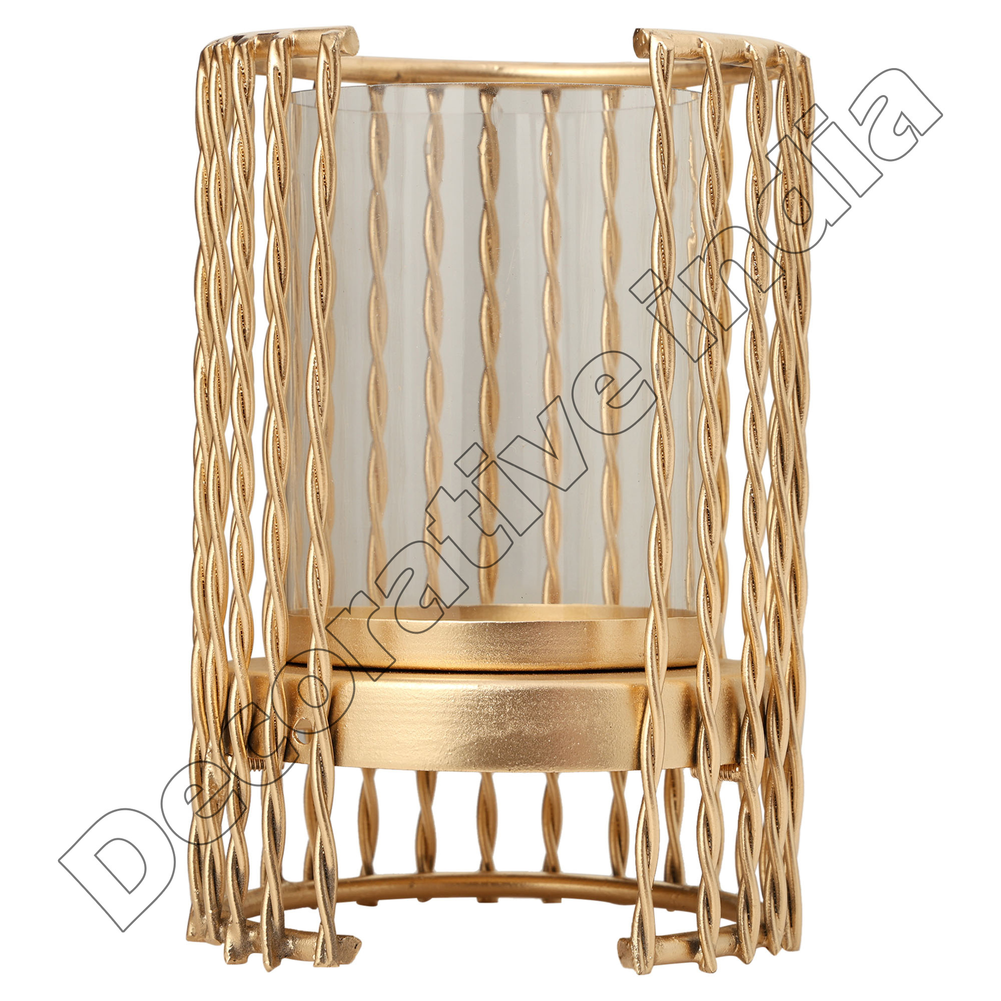 High Stability Classic Design Metal Rod Square Frame And Plain Base Candle With Glass Holder Lantern Gold For Banquet Hall Decor