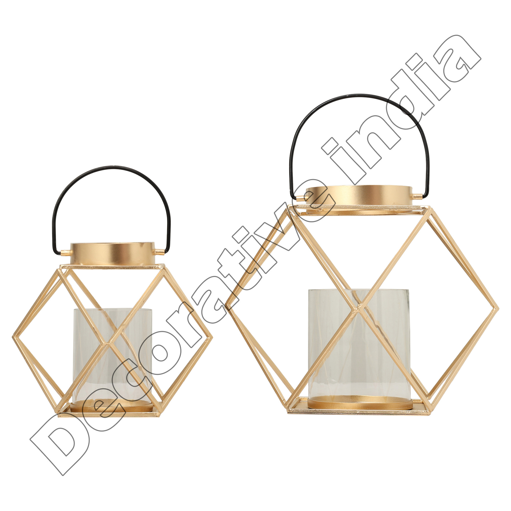 Wholesale Outdoor Garden Home Table Decor Wood Hanging Candle Lantern Decoration Metal Hanging Hurricane Lantern