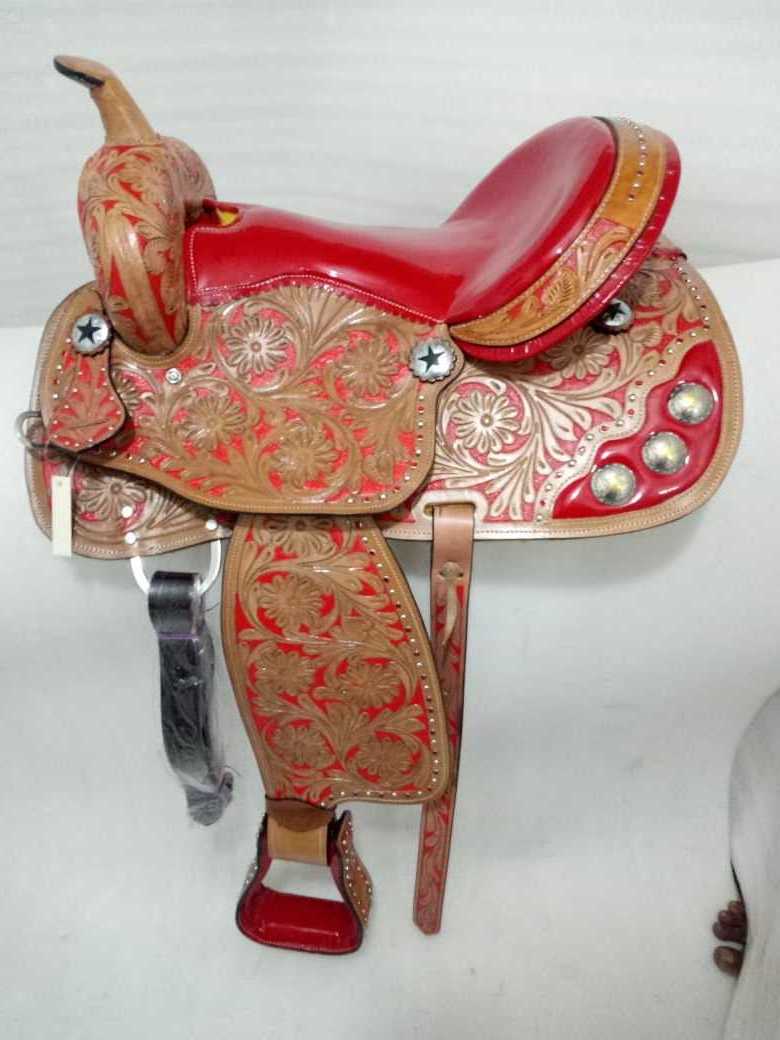 Western Leather Horse Barrel Saddle